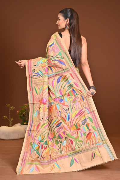 PURE SILK KANTHA SAREE