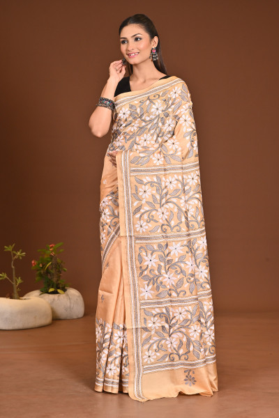 PURE SILK KANTHA SAREE
