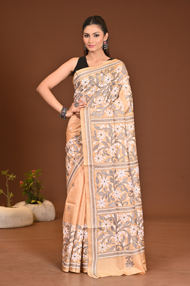 PURE SILK KANTHA SAREE