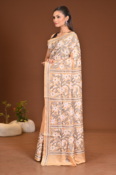PURE SILK KANTHA SAREE