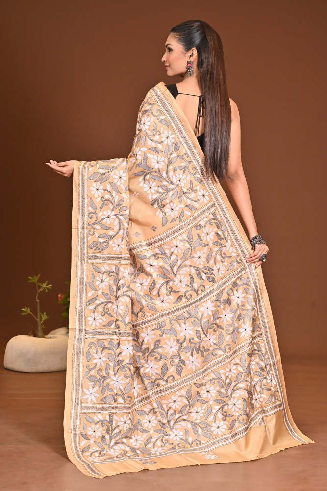 PURE SILK KANTHA SAREE