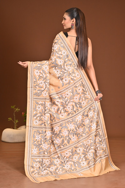 PURE SILK KANTHA SAREE