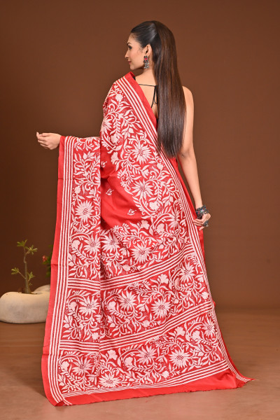 PURE SILK KANTHA SAREE