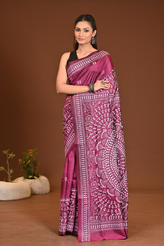 Image of PURE SILK KANTHA SAREE