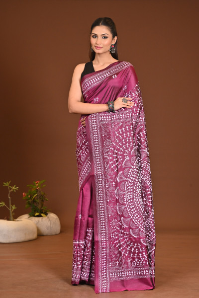 PURE SILK KANTHA SAREE