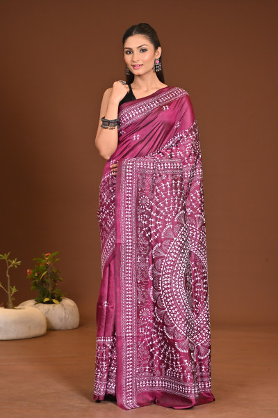 PURE SILK KANTHA SAREE