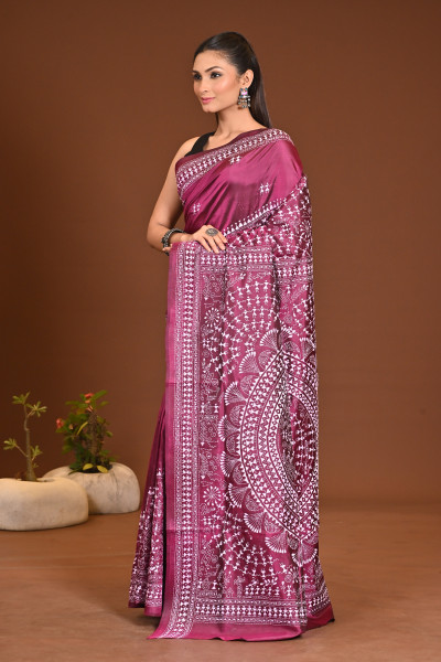 PURE SILK KANTHA SAREE