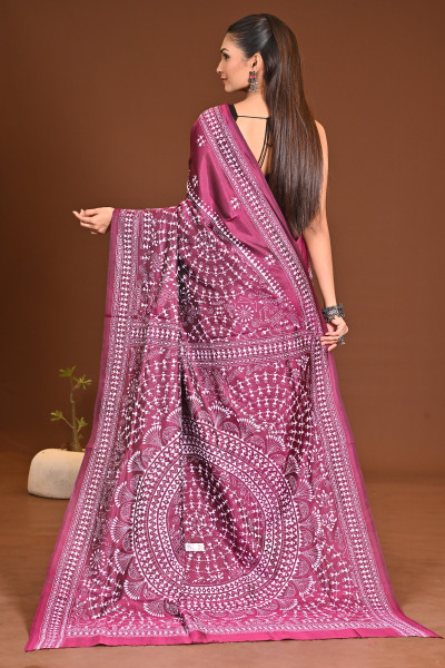 PURE SILK KANTHA SAREE