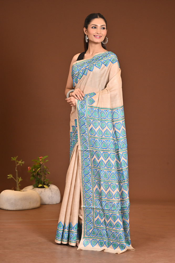 PURE SILK KANTHA SAREE