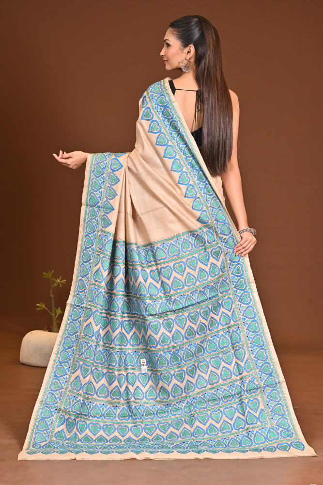 PURE SILK KANTHA SAREE
