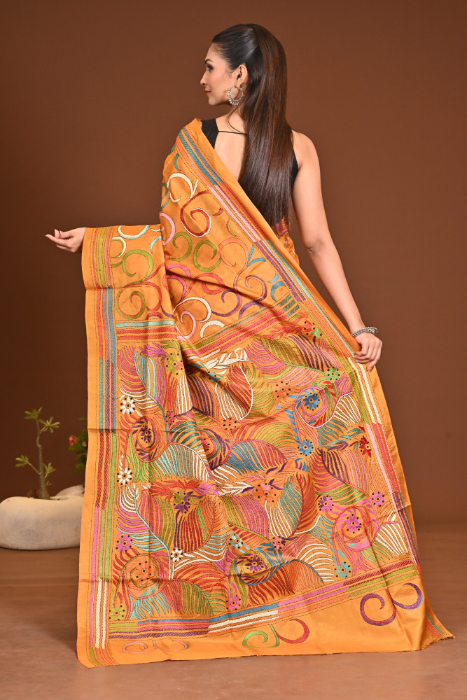 PURE SILK KANTHA SAREE