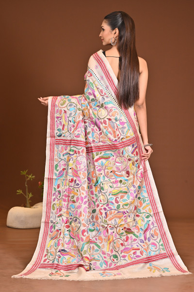 PURE SILK KANTHA SAREE