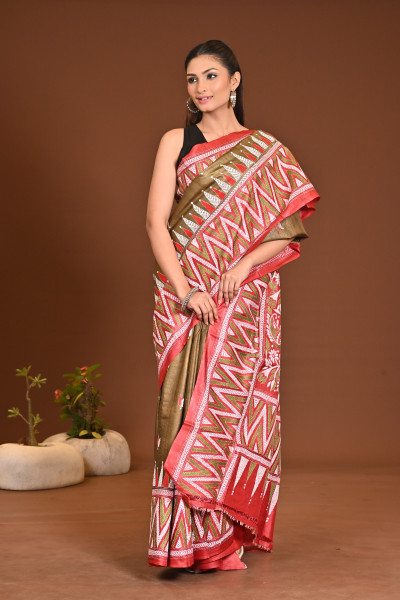 PURE SILK KANTHA SAREE
