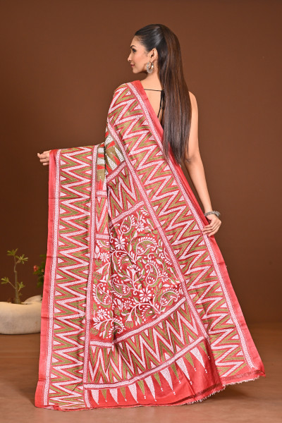 PURE SILK KANTHA SAREE