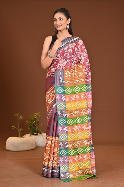 PURE SILK KANTHA SAREE
