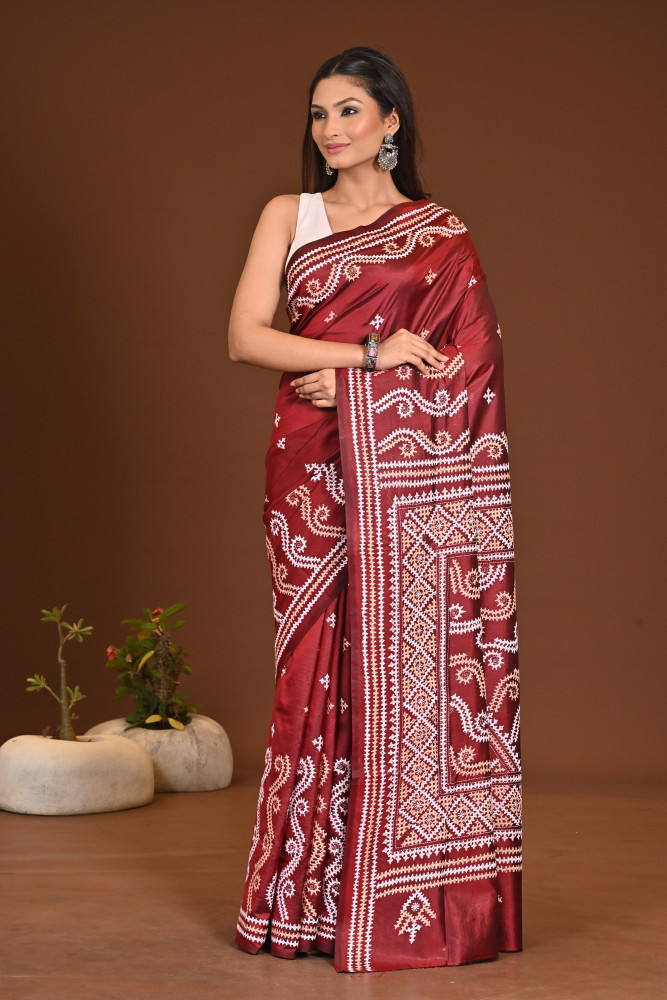 PURE SILK KANTHA SAREE