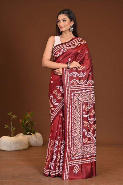 PURE SILK KANTHA SAREE