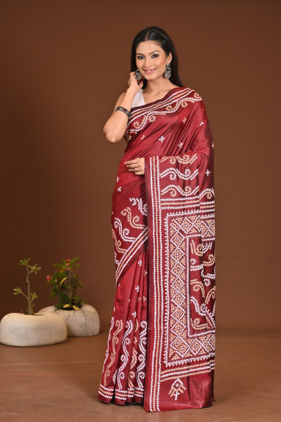 PURE SILK KANTHA SAREE