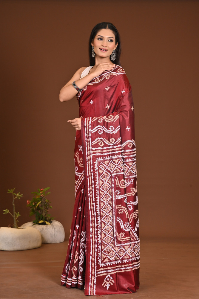 PURE SILK KANTHA SAREE