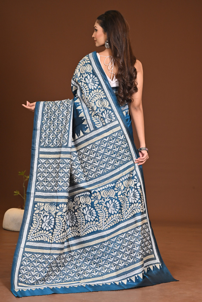 PURE SILK KANTHA SAREE