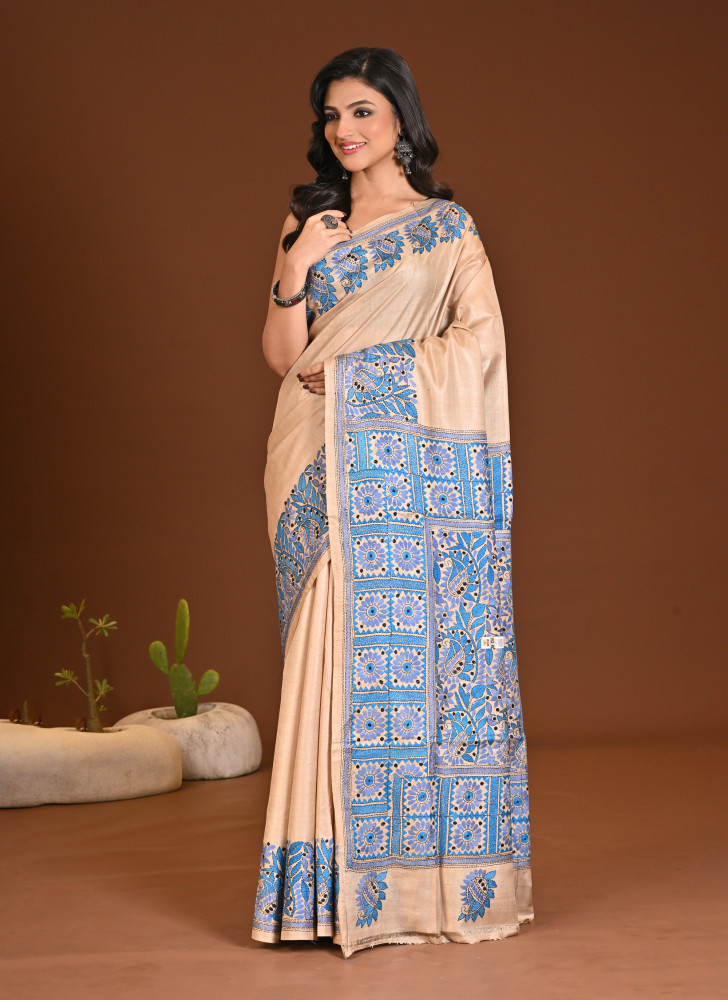 PURE SILK KANTHA SAREE