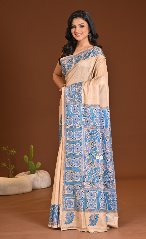 PURE SILK KANTHA SAREE