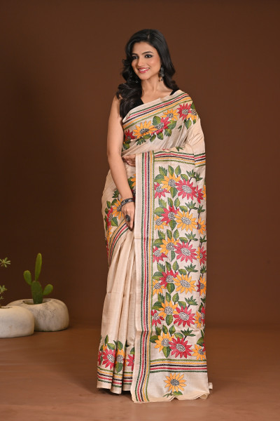 PURE SILK KANTHA SAREE