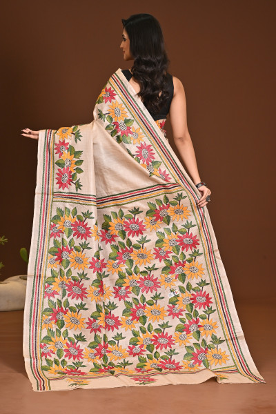 PURE SILK KANTHA SAREE