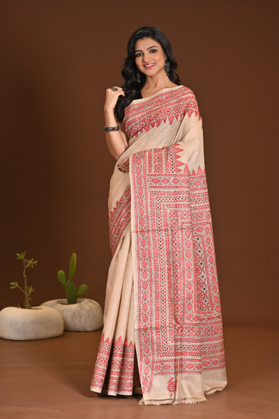 PURE SILK KANTHA SAREE
