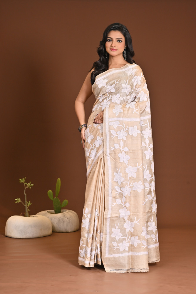 Image of PURE SILK KANTHA SAREE