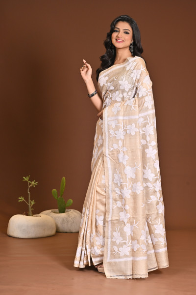 PURE SILK KANTHA SAREE