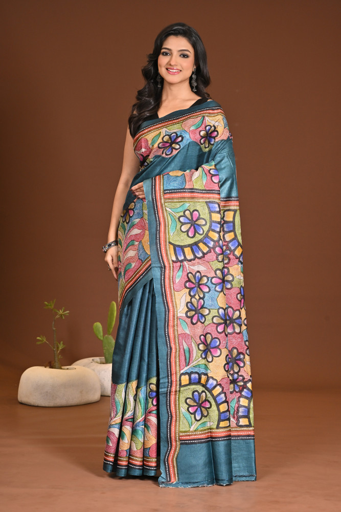 Image of PURE SILK KANTHA SAREE