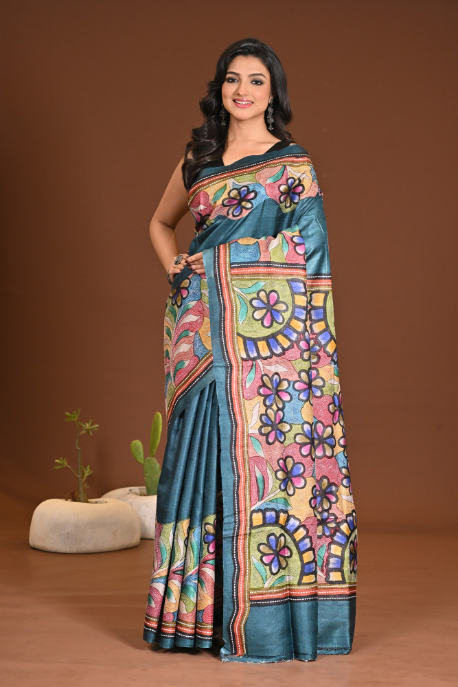 PURE SILK KANTHA SAREE