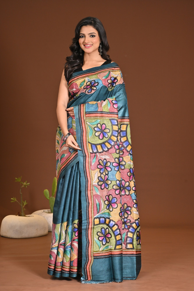 PURE SILK KANTHA SAREE