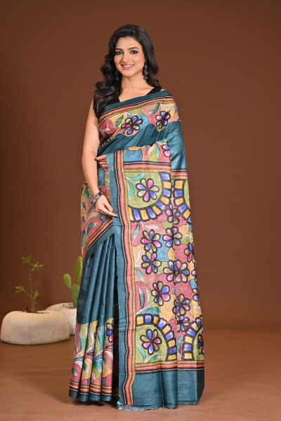 PURE SILK KANTHA SAREE