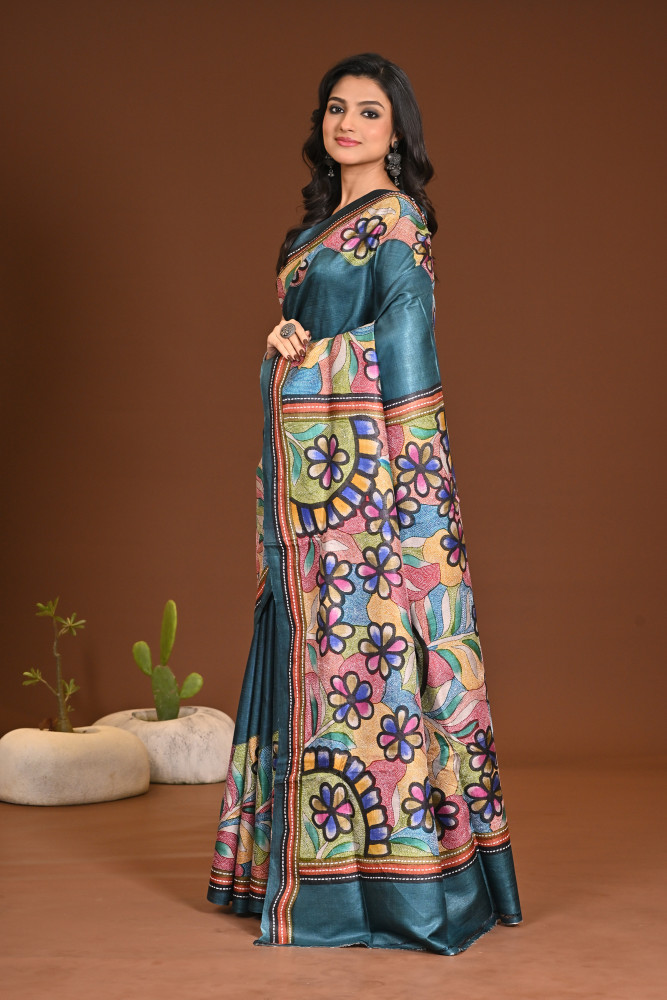 PURE SILK KANTHA SAREE