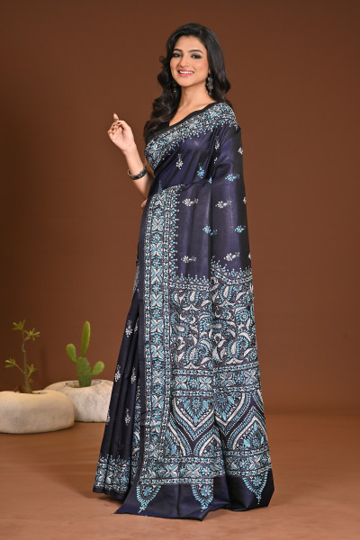 PURE SILK KANTHA SAREE