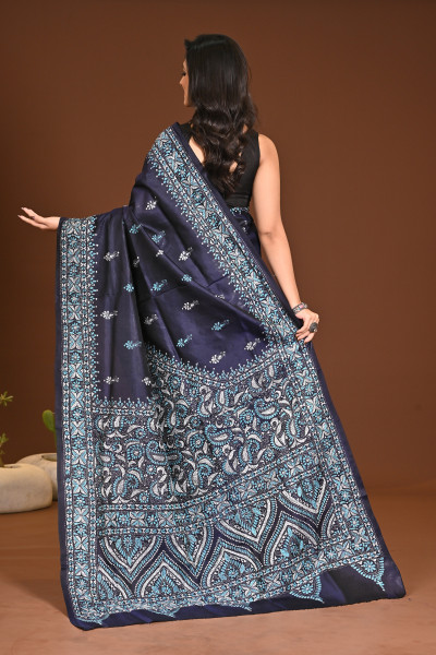 PURE SILK KANTHA SAREE