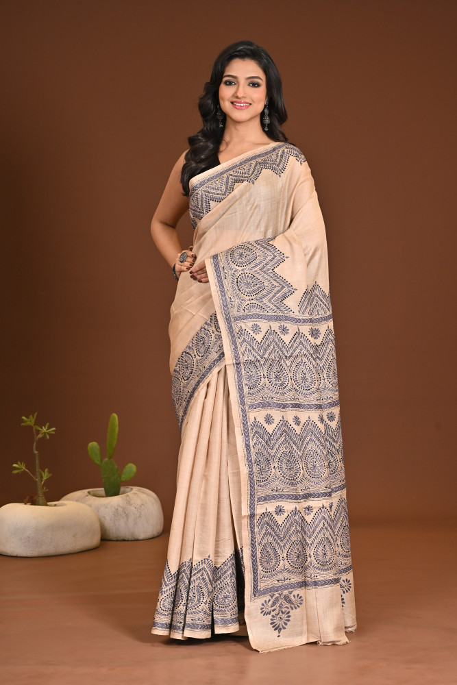 Image of PURE SILK KANTHA SAREE