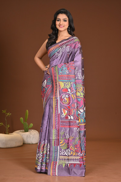 PURE SILK KANTHA SAREE