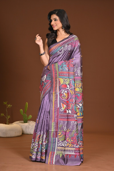 PURE SILK KANTHA SAREE