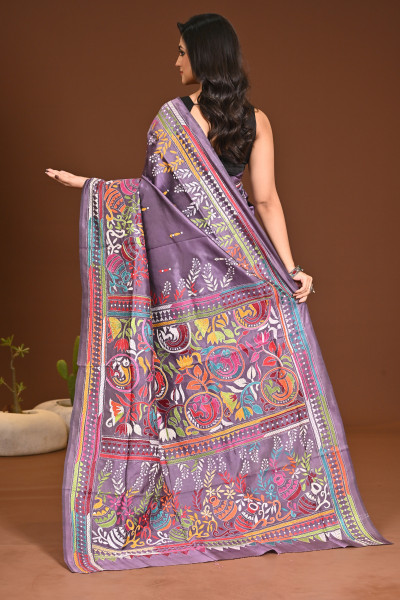 PURE SILK KANTHA SAREE