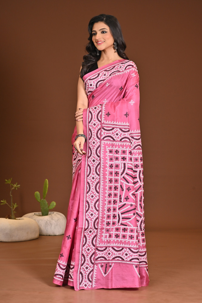 PURE SILK KANTHA SAREE