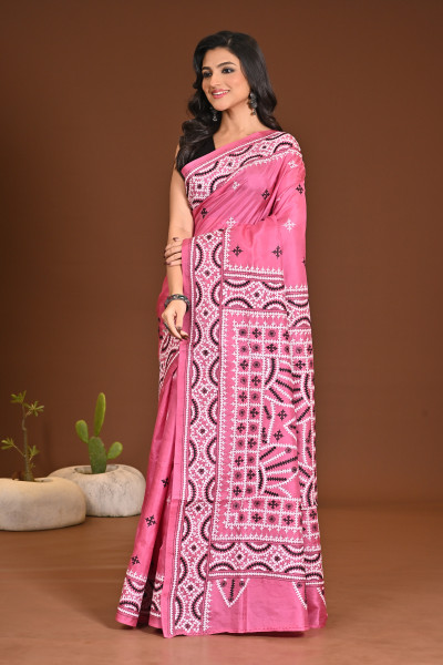 PURE SILK KANTHA SAREE