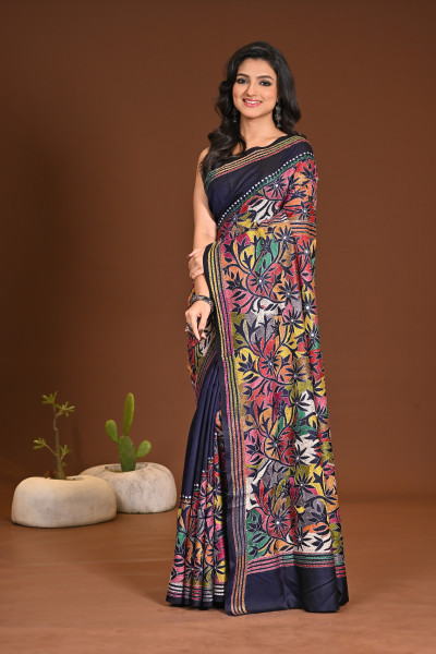 PURE SILK KANTHA SAREE