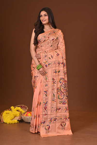 PUSHPITA BLENDED SILK KANTHA SAREE