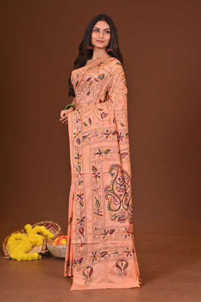 PUSHPITA BLENDED SILK KANTHA SAREE