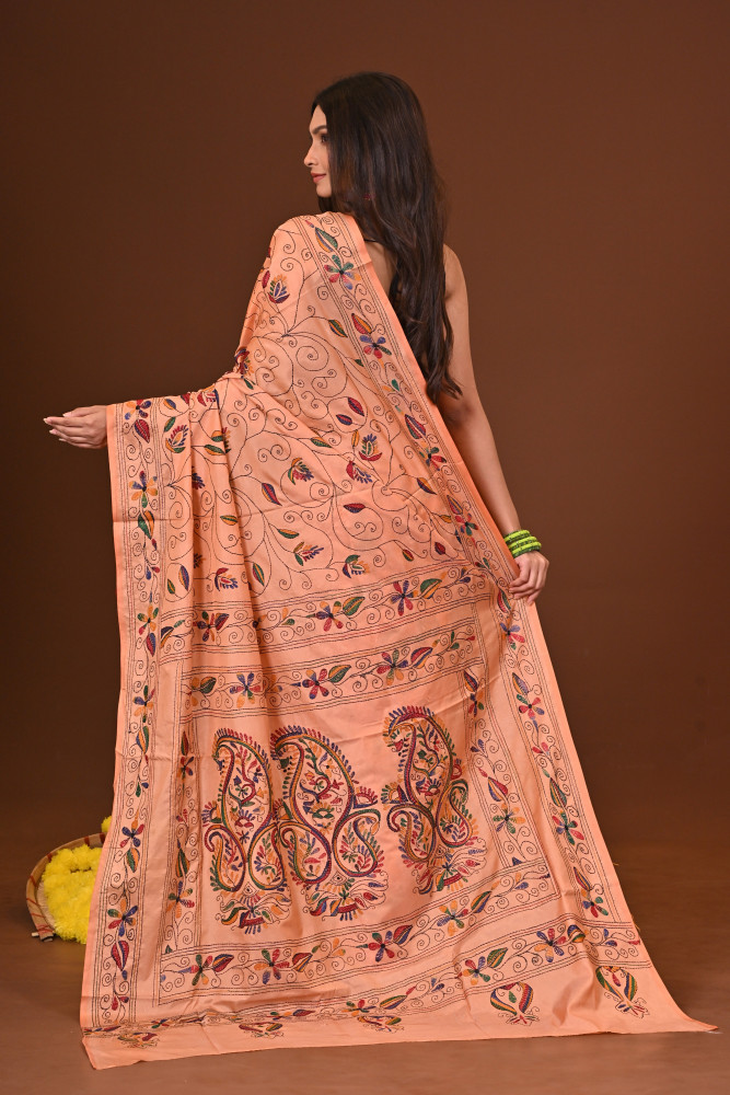 PUSHPITA BLENDED SILK KANTHA SAREE