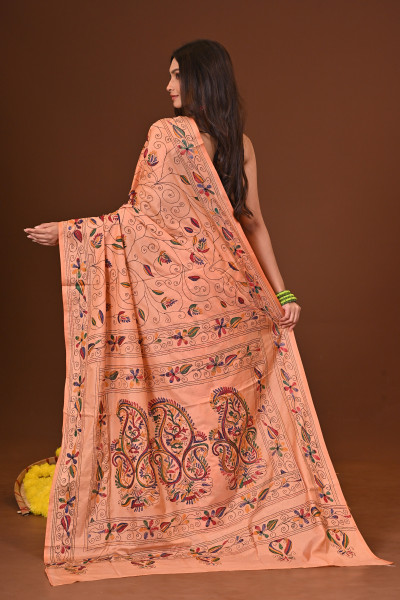 PUSHPITA BLENDED SILK KANTHA SAREE