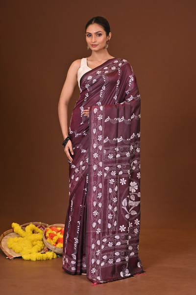 RAJSHREE BLENDED SILK KANTHA SAREE